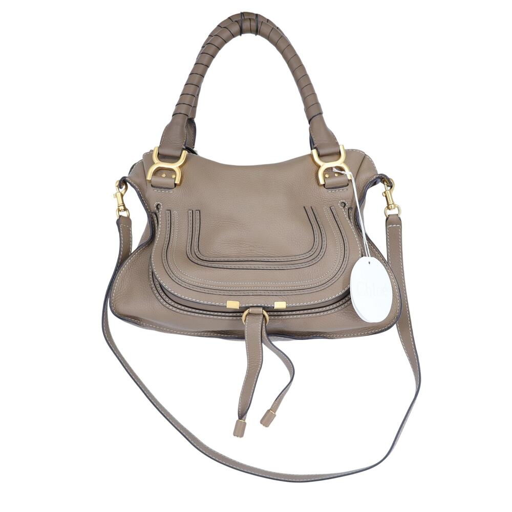 CHLOE Marcie Grained Leather Bag Nut NWT Convertible Crossbody Shoulder Bag